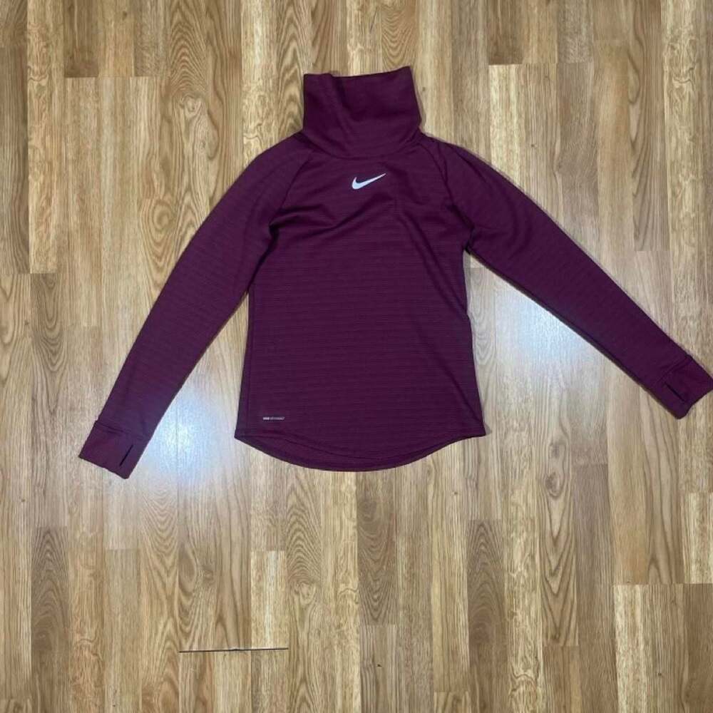 Nike AeroReact Women's Long Sleeve Funnel Neck Running Top Maroon